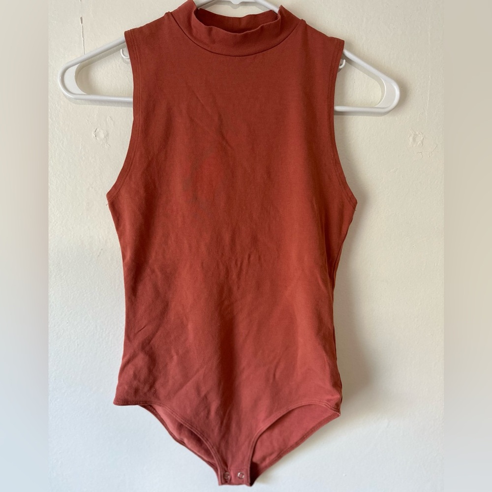 Mauve Mock-neck Bodysuit Size S